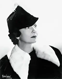 Fur Collar Prints: Actress Joan Blaine in Stylish Hat and Coat