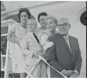 Actress Joan Crawford Posing with Husband Alfred Steele and Children