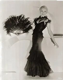 Graceful Prints: Actress Joan Marsh Posing in Evening Gown