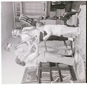 Actress Kim Hunter and Family Playing Recorders