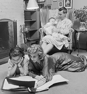 Actress Kim Hunter and Husband Relaxing with Their Children