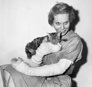 Feline Prints: Actress Maila Nurmi with Her Cat