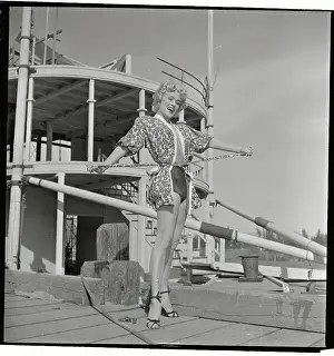 Actress Mamie Van Doren Posing Outside