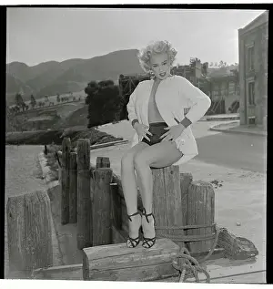 Actress Mamie Van Doren Posing in Scenic View