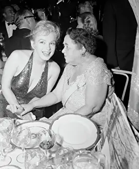 Dining Prints: Actress Marilyn Monroe with Columnist Elsa Maxwell in Paris