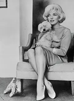 Actress Marilyn Monroe Holding Dog