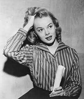 Hand In Hair Prints: Actress Marjorie Helen Combing Hand Through Hair