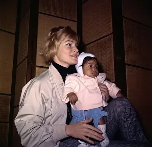 Stockholm Prints: Actress May Britt Holding Infant Daughter Traci