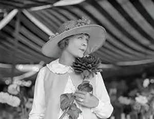 Sun Hat Prints: Actress Phyllis Haver Holding Prize Dahlia