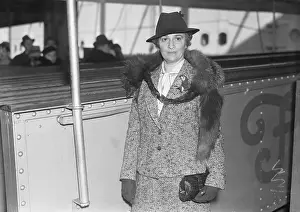 Actress Ruth Draper Posing on Ship Deck