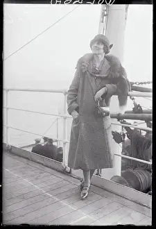Actress Ruth Draper Posing on Ship Deck