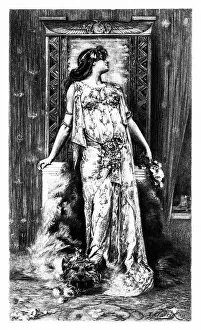 Sarah Bernhardt (1844-1923) Gallery: Actress Sarah Bernhardt engraving 1894