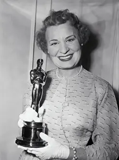 Actress Shirley Booth with Trophy