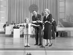 Jack Haley Prints: Actress Shirley Temple and Costars Performing with Band