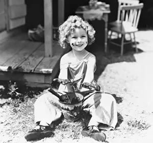 Pail Prints: Actress Shirley Temple Playing in the Mud