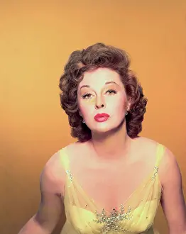 Actress Suasan Hayward in a Christmas Vignette