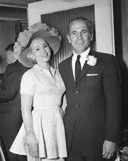 Actress Zsa Zsa Gabor Posing with Hal Hayes