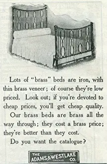 Retail Trade Prints: Ad For Adams & Westlake Brass Beds