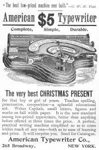 Retail Trade Prints: Ad For American Typewriter