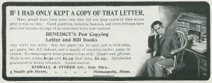 Advertising Prints: Ad For 'Benedict's Copying Books'