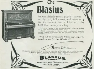 Advertising Prints: Ad For 'Blasius Piano'