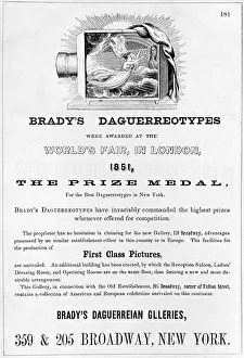 Advertisement for Brady's Daguerrotypes