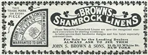 Retail Trade Prints: Ad For Brown's Shamrock Linens