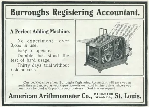 Advertising Prints: Ad For 'Burroughs Accountant'