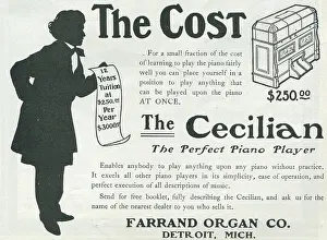 Advertisement Prints: Ad For 'Cecilian Piano Player'