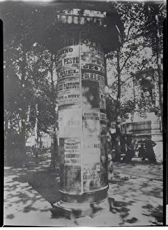 Advertising Sign Prints: Advertising on Column in Paris