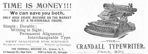 Retail Trade Prints: Ad For Crandall Typewriter