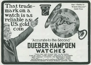 Advertisement Prints: Ad For 'Dueber Hampden Watches'