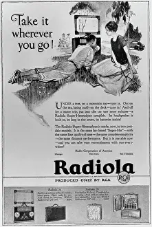 Reclining Prints: Advertisement for Early Portable Radio