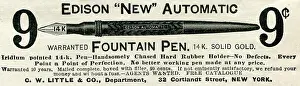 Retail Trade Prints: Ad For Edison Fountain Pen
