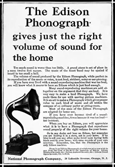 Advertisement For Edison Phonograph