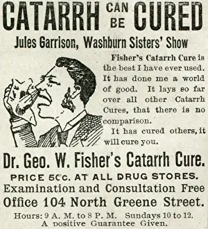 Retail Trade Prints: Ad For Fisher's Catarrh Cure
