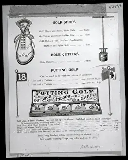 Prices Prints: Ad For Golf Shoes &Accessories W/Illus