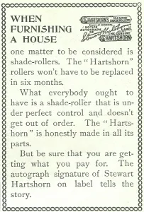 Retail Trade Prints: Ad For Hartshorn's Shade Rollers