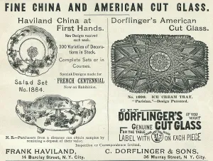 Retail Trade Prints: Ad For Haviland China & Cut Glass