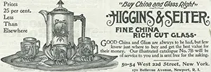 Retail Trade Prints: Ad For Higgins & Seiter China & Glass
