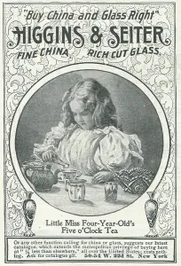 Retail Trade Prints: Ad For Higgins & Seiter China & Glass