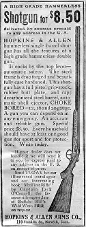 Shotgun Prints: Ad For Hopkins & Allen Shotgun