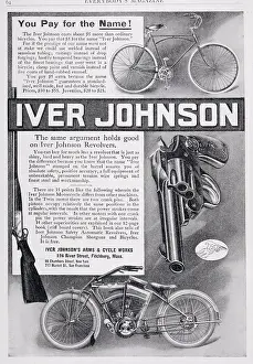 Advertisement for Iver Johnson Bicycles and Firearms