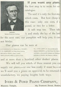 Retail Trade Prints: Ad For Ivers & Pond Pianos