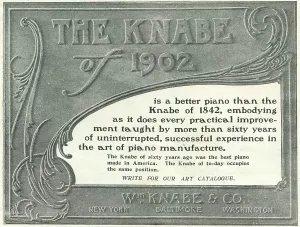 Advertising Prints: Ad For 'Knabe Pianos'