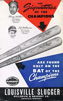 Ted Williams Prints: Ad For Louisville Slugger Baseball Bats