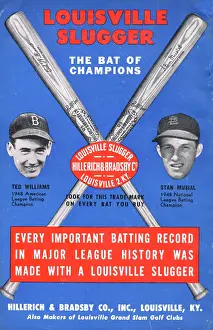 Stan Musial Prints: Ad For Louisville Slugger Baseball Bats
