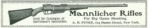 Rifles Prints: Ad For Mannlicher Rifles