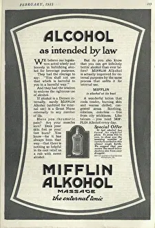 Massage Prints: Advertisement for Mifflen Alkohol