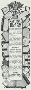 Advertisement Prints: Ad For 'National Blank Books'